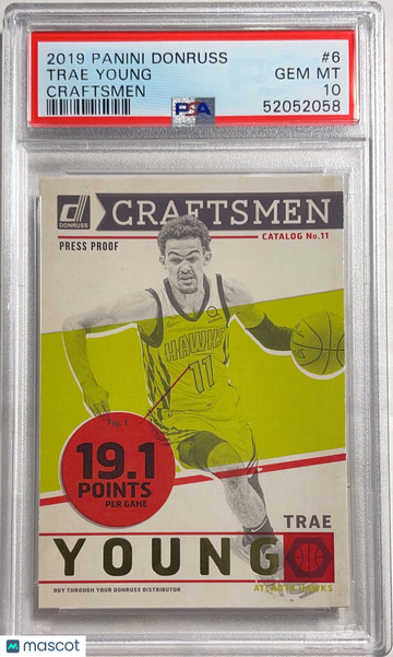 2019 Panini Donruss Craftsmen Trae Young #6 PSA 10