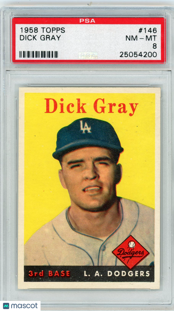 1958 Topps Dick Gray #146 PSA 8