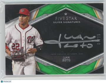 2019 Topps Five Star Baseball Juan Soto #SS-JS Silver Signatures Green /15