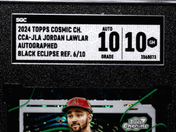 2024 Topps Cosmic Chrome Jordan Lawlar #CCA-JLA Autograph Black Eclipse Refractor SGC 10 Auto 10