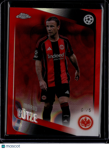 2026 Topps Chrome UEFA Champions League Mario Götze #162 Red Refractor /5 / 5