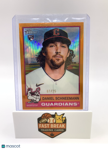 2024 Topps Heritage Daniel Schneemann #332 Orange Border /25 RC