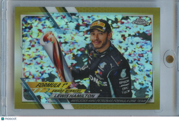 Lewis Hamilton 2021 Topps Chrome GOLD Refractor Formula 1 Mercedes Ferrari 34/50