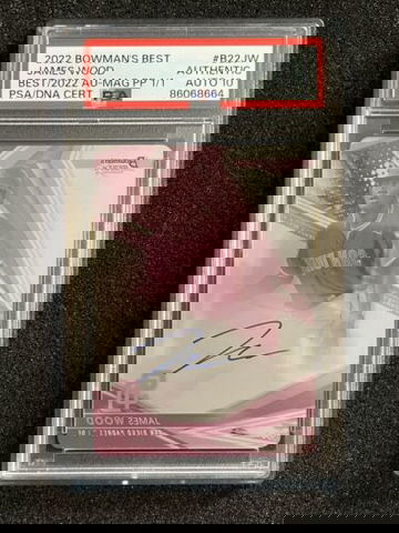 2022 Bowmans Best James Wood #B22JW Magenta Printing Plate Auto 1/1 PSAAuthentic