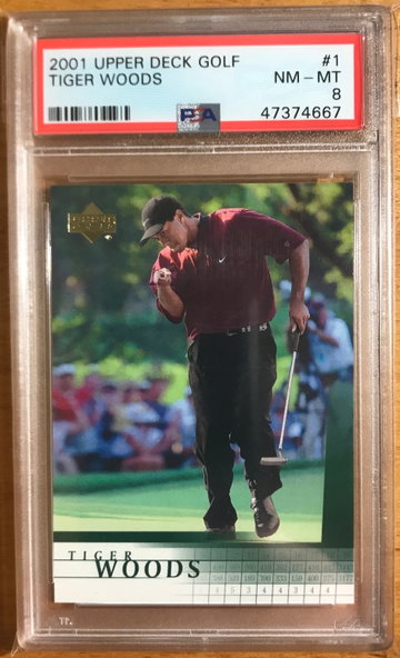 Tiger Woods Upper Deck #1 PSA 8