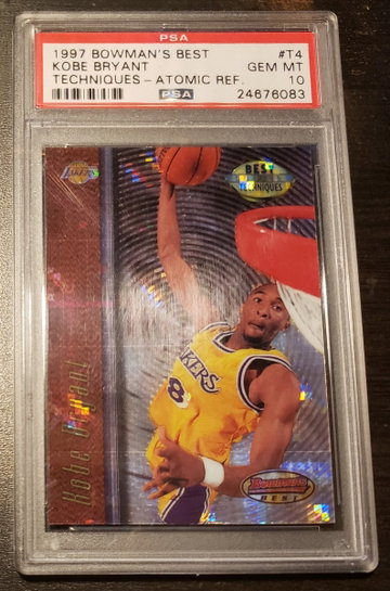 Kobe Bryant 1997 Bowman's Best Techniques Atomic Refractor PSA 10
