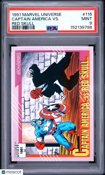 1991 Marvel Universe Captain America VS. Red Skull #115 PSA 9