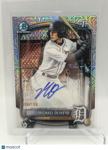 2025 Topps Bowman Chrome Michael Oliveto #CPA-MO Mojo Refractor /150