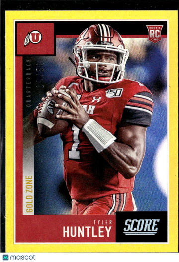 Tyler Huntley 2020 Panini Score Gold Zone RC /00 Utah Utes
