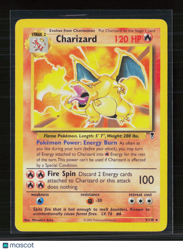 2002 Legendary Collection Charizard Holo Rare #3/110