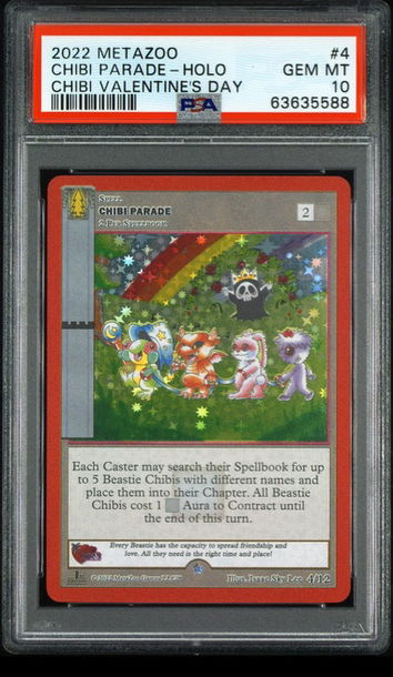 🔥🦁2022 Metazoo Chibi Valentine's Day CHIBI PARADE-Holo PSA 10 PROMO🐻💎