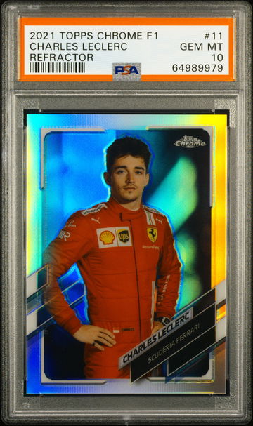 2021 Topps Chrome Formula 1 Charles LeClerc Refractor PSA 10 Ferrari
