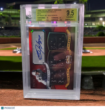 2009 1955. Topps Triple Threads Red Bo Jackson #TTRAJ-BO /15 Autograph Relic