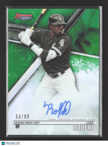 2018 Topps Bowman's Best Luis Robert #B18-LR Green Refractor 53/99 Auto