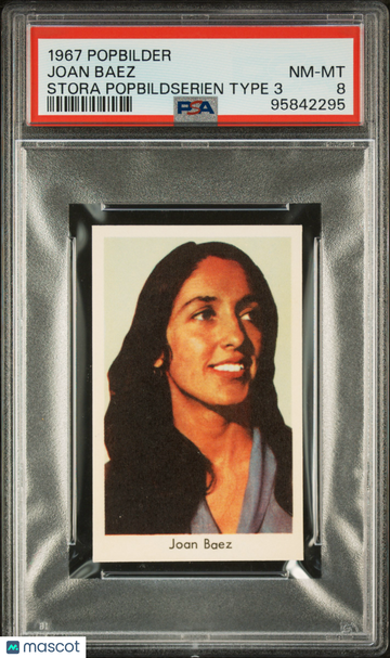1967 Popbilder Stora Popbildserien Type 3 Joan Baez PSA 8