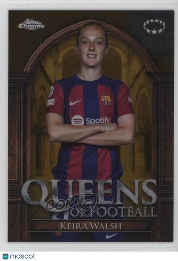 2023-24 Topps Chrome Uefa Women's Champions League Keira Walsh #QF-2 Gold Refractor 12/50 Parallel/Variety Insert