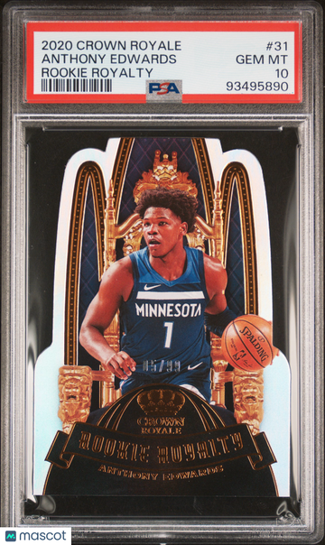 2020 Panini Crown Royale Rookie Royalty Anthony Edwards #31 /99 PSA 10
