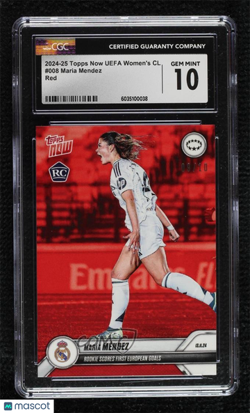 2024-25 Topps Now UEFA Women's Champions League - [Base] - Red Maria Mendez #008 Red /10 CGC 10