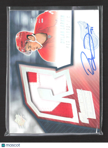 2015 Upper Deck SPx Hockey Dylan Larkin #SPXR-DL /10 Event-Used Memorabilia Rookie Fabric
