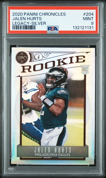 2020 Panini Chronicles Legacy Silver Prizm Jalen Hurts #204 PSA 9