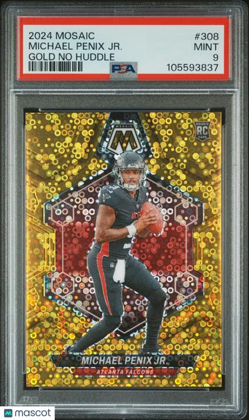 2024 Panini Mosaic Michael Penix JR. Gold No Huddle #308 PSA 9
