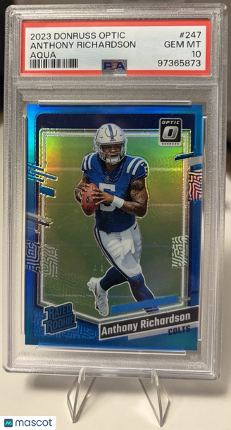 Graded 2023 Panini Donruss Optic Aqua #247 Rookie Anthony Richardson Colts PSA 10
