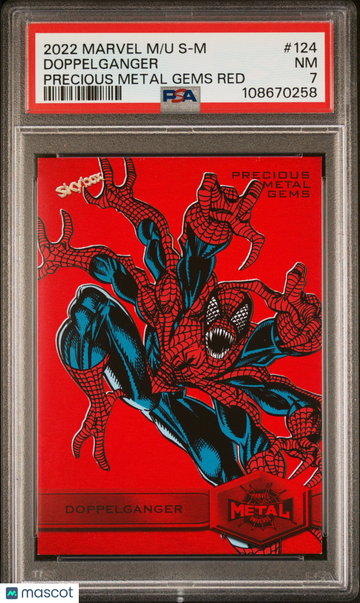 2022 Skybox Marvel Metal Universe Spider-Man Doppelganger #124 PSA 7