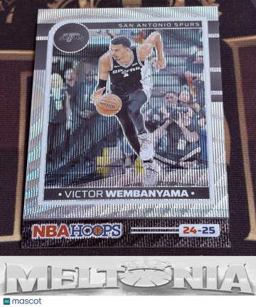 2024-25 Hoops Victor Wembanyama #165 Premium Prizms Wave Blue SN