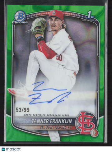 2025 Bowman Chrome Tanner Franklin #CPA-TF Green Refractor /99 1st Bowman