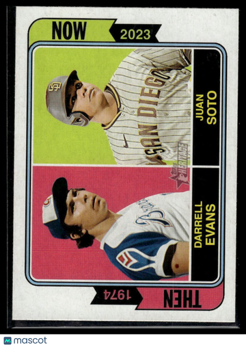 2023 Topps Heritage Darrell Evans / Juan Soto #TAN-5 Then and Now
