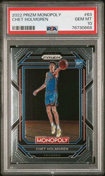 2022 PANINI PRIZM MONOPOLY CHET HOLMGREN #63 RC ROOKIE PSA 10