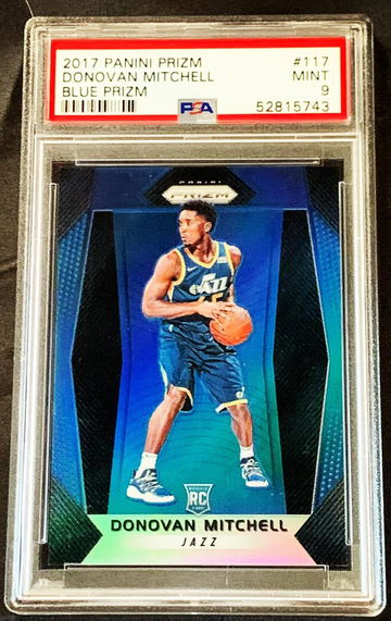 Donovan Mitchell 2017 Prizm Blue #/199 PSA 9