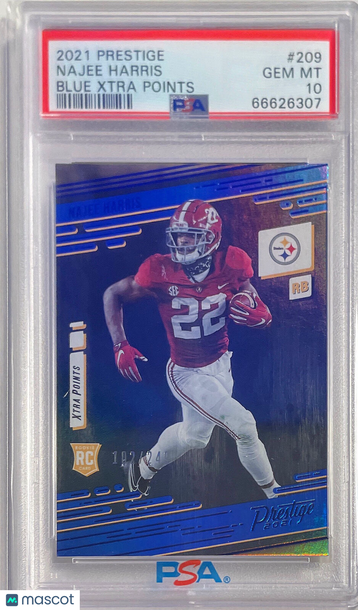 2021 Panini Prestige Najee Harris #209 Blue Xtra Points PSA 10