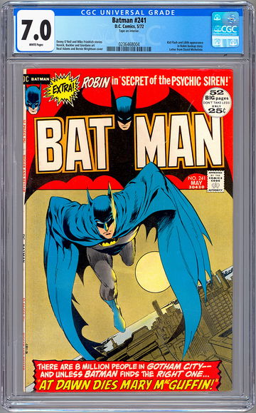 BATMAN #241 CGC 7.0 BERNIE WRIGHTSON NEAL ADAMS DENNY O’NEIL DICK GIORDANO 1972