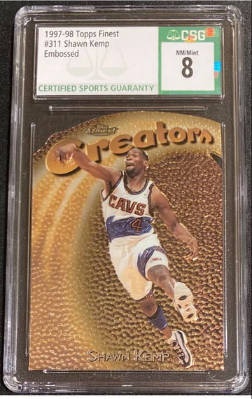 1997-98 Topps Finest RARE Embossed Die-Cut Shawn Kemp#311 CSG-8 NM/Mint
