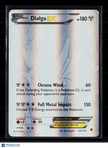 2014 Phantom Forces Dialga EX Holo Secret Rare SR #122/119