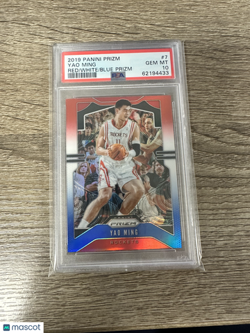 2019 Panini Prizm Yao Ming #7 Red White Blue PSA 10