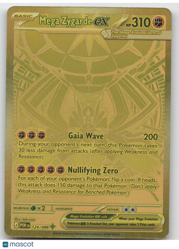 2026 Mega Evolution – Perfect Order Mega Zygarde EX Gold Secret Rare HR #124/88