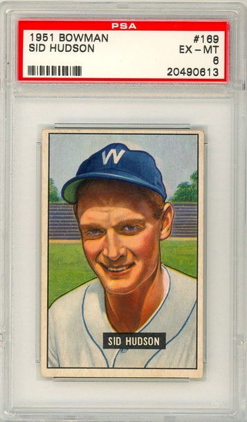1951 Bowman Sid Hudson #169 PSA 6 P1364
