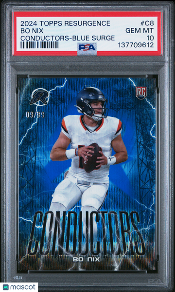 2024 Topps Resurgence Conductors Bo Nix #C8 Blue /99 PSA 10