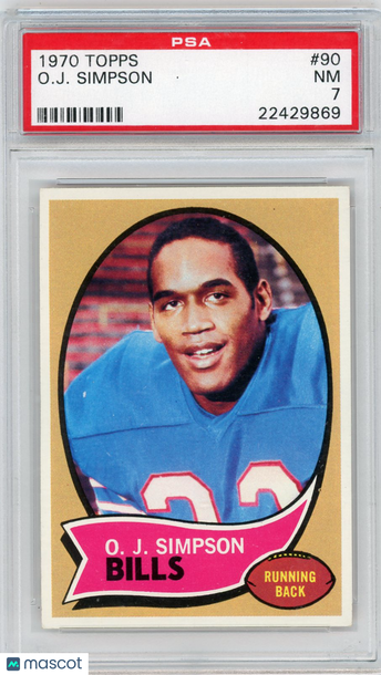 1970 Topps O. J. Simpson #90 PSA 7