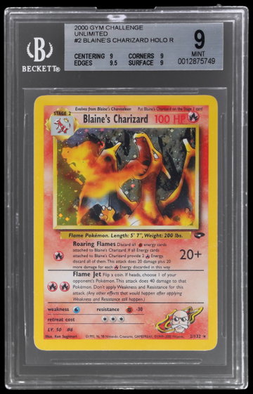 2000 Pokemon Gym Challenge Blaine's Charizard Holo BGS 9