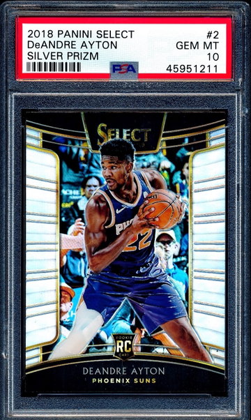 Deandre Ayton Panini Select Silver Prizm RC PSA 10