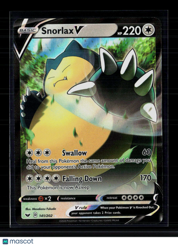 Pokemon 2020 Sword & Shield Snorlax V #141/202