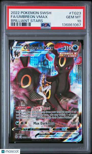 2022 Pokemon Sword & Shield Brilliant Stars Umbreon VMAX Fa Brilliant Stars PSA 10 #TG23