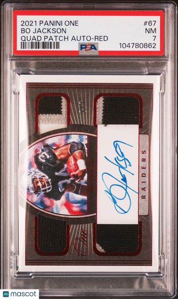 2021 Panini One Bo Jackson #67 Quad Patch Auto Red PSA 7