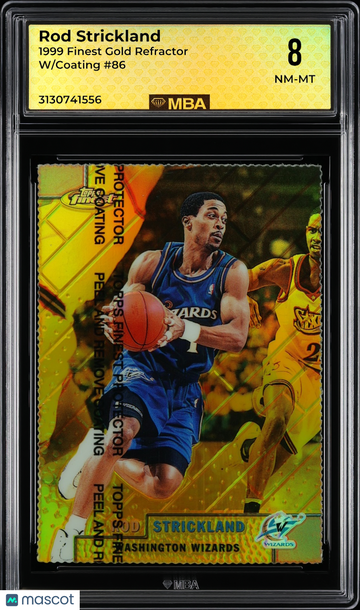 1999 Finest Rod Strickland #86 Gold Refractor w/Coating MBA 8