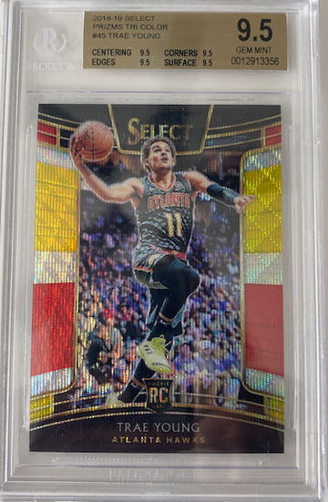 2018 Select Trae Young Tri Color Prizm Gem Mint BGS 9.5 (4 grades @ 9.5) Hawks