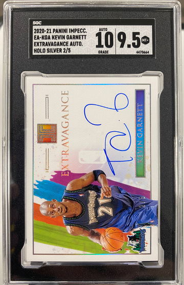 2020-21 Panini Impeccable Kevin Garnett Holo /5  Extravagance SGC 9.5 Auto 10
