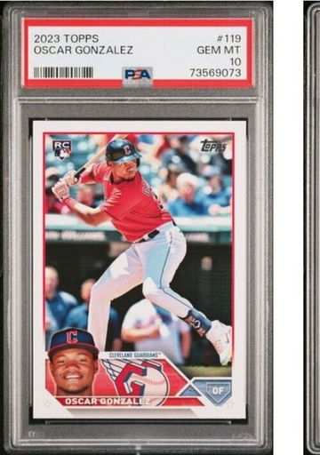 2023 OSCAR GONZALEZ 2023 Topps Series #119 PSA 10